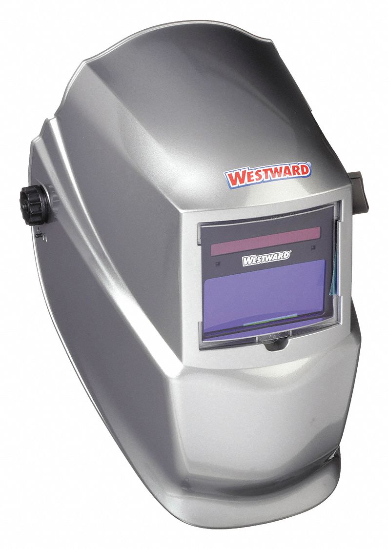 AUTO-DARKENING WELDING HELMET, 2 ARC SENSORS, GREY, W9-13, 3.82 IN X 1.73 IN, ANALOG