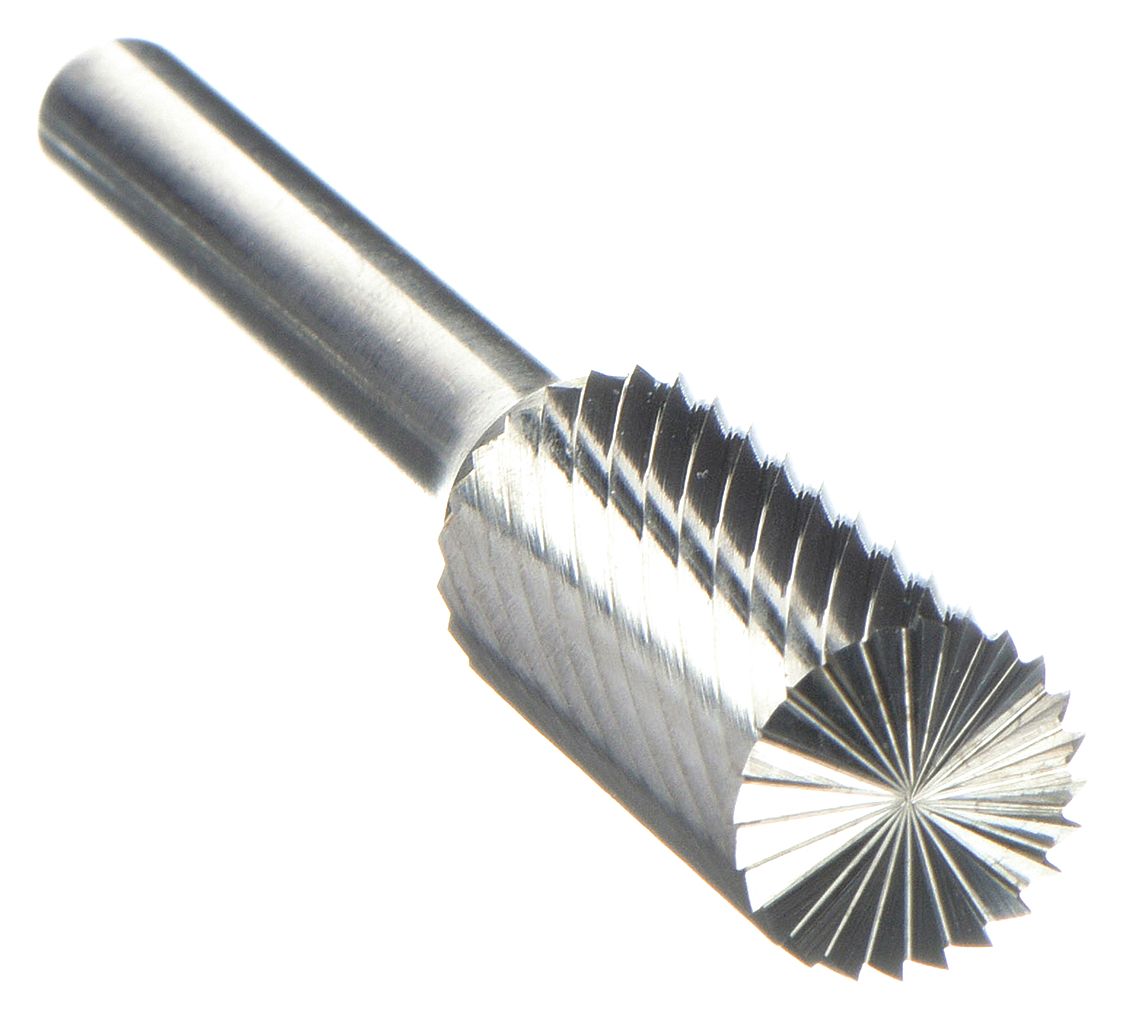 Carbide Bur: Cylinder with End Cut, SB-7, Single Cut, 3/4" x 1" Head, 1/4" Shank