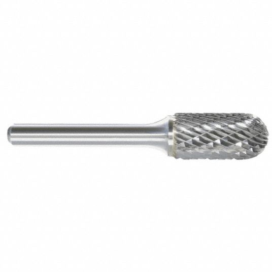 APPROVED VENDOR Cylinder Bur SC: Double Cut, 1/4 in Shank Dia., 1/2 in Head  Dia., Lg of Cut 1 in