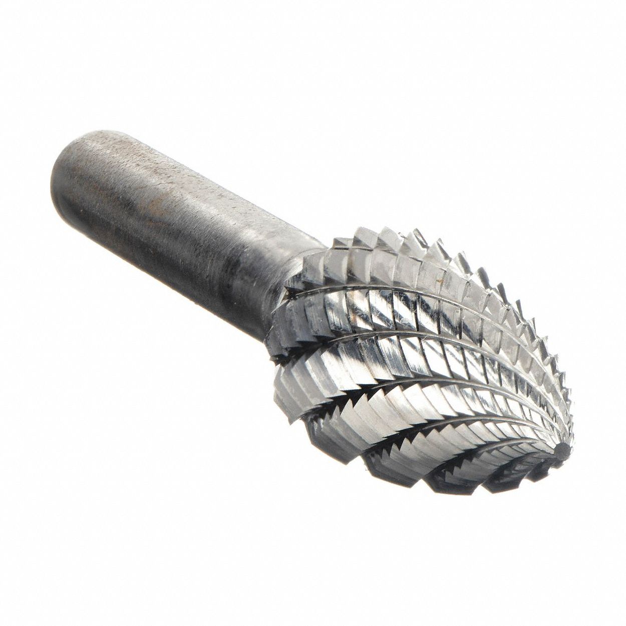 Carbide Bur: Pointed-End Tree, SG-3, Double Cut, 3/8" x 3/4" Head, 1/4" Shank