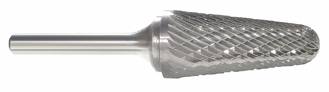 CARBIDE BUR, 14 DEGREE TAPER RADIUS, 1/2 IN