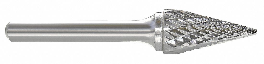 CARBIDE BUR, POINTED CONE, 3/8 IN, DOUBLE CUT