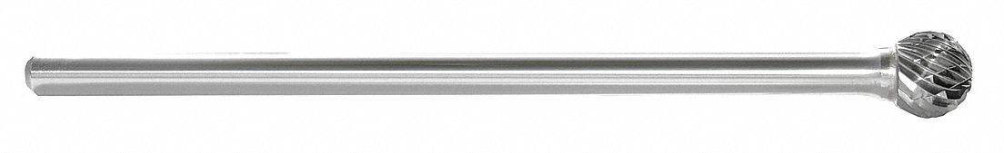 Carbide Bur: Ball, SD-1L6, Double Cut, 1/4" Head, 1/4" Shank