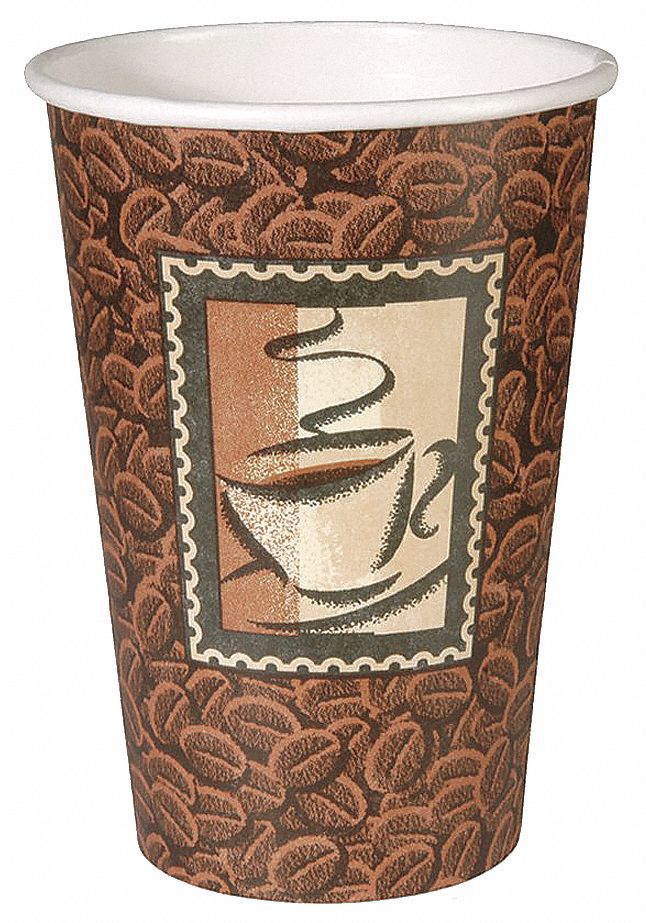 DIXIE, Brown, Paper, Disposable Hot Cup 22YJ562346DJ Grainger