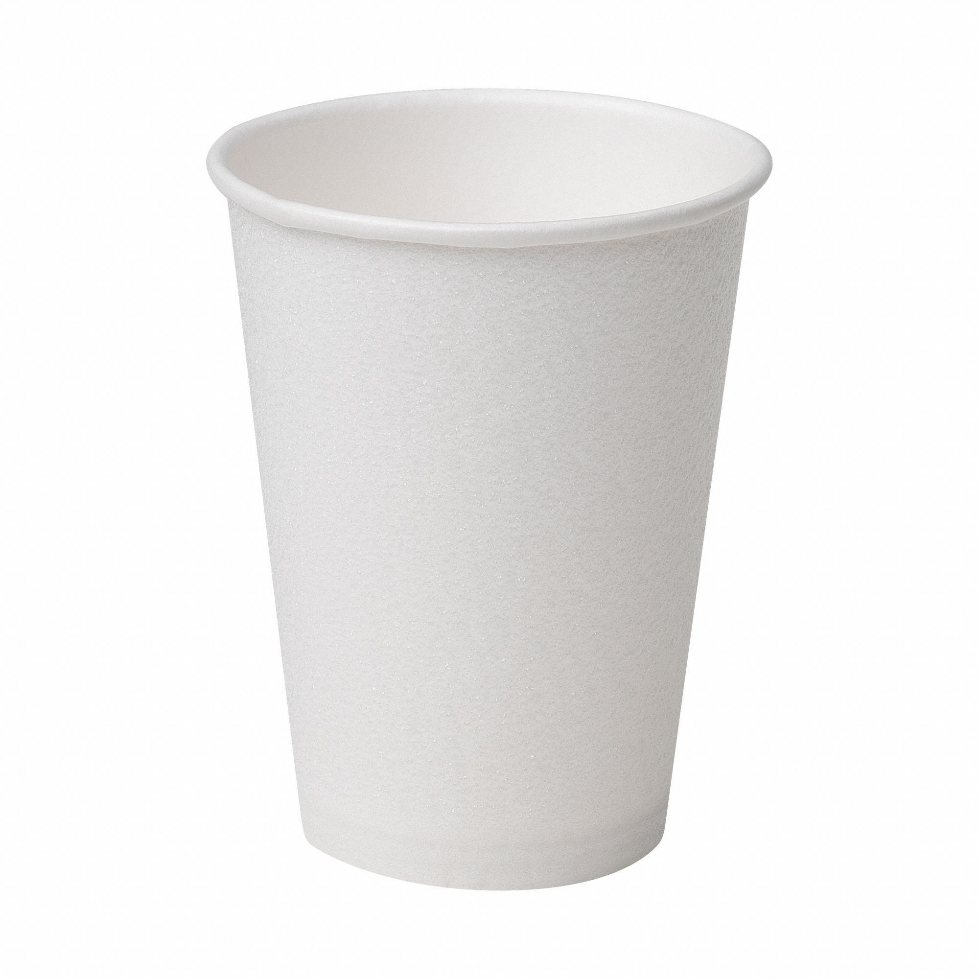 Disposable Hot Cup: 8 oz Capacity, White, Paper, Unwrapped, Patternless, 1, 000 PK