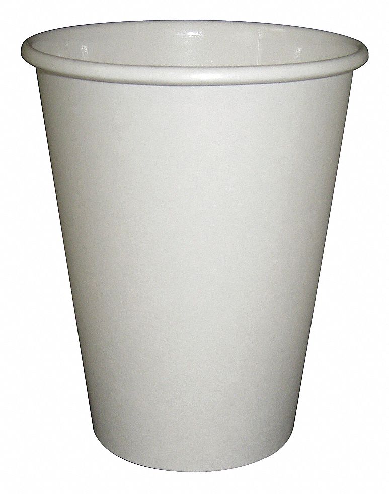 DISPOSABLE HOT CUP,12 OZ.,WHITE,PK1000