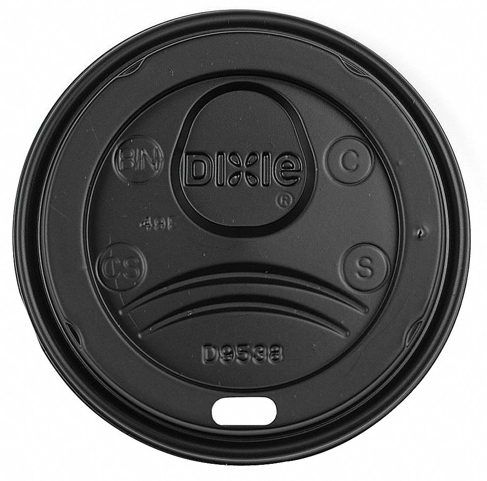 Disposable Hot Cup Lid: For 8 oz Cup Capacity, Dome, Black, 1, 000 PK
