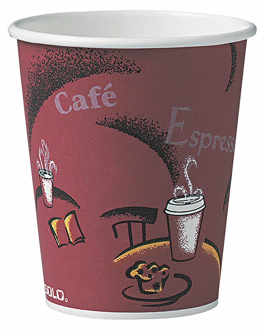 12 oz Paper Disposable Hot Cup, Brown, 1000 PK Grainger
