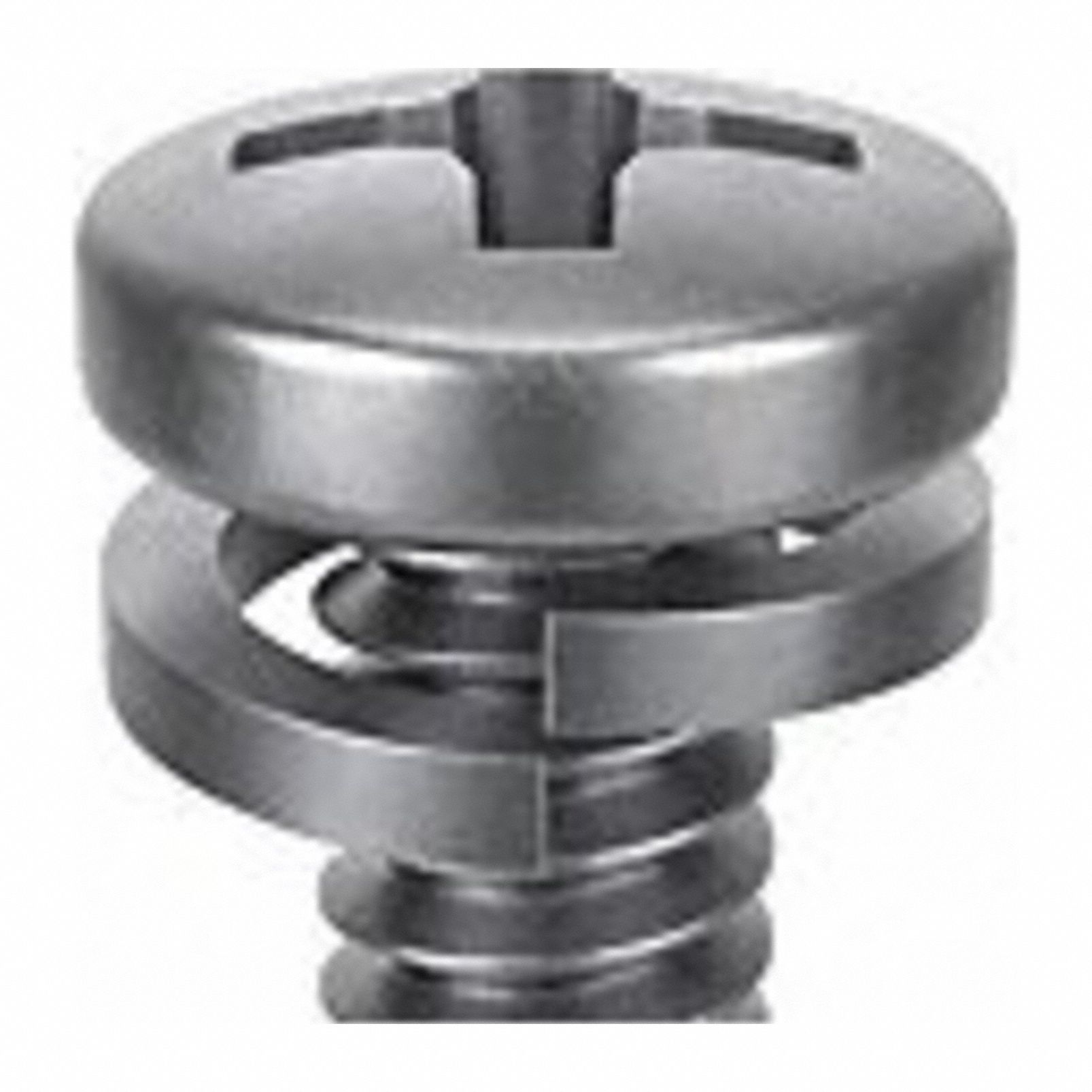 SEMS Screw: Split Lock, #8-32 Thread Size, 1/4 in Lg, Stainless Steel, Passivated, Pan, 10 PK