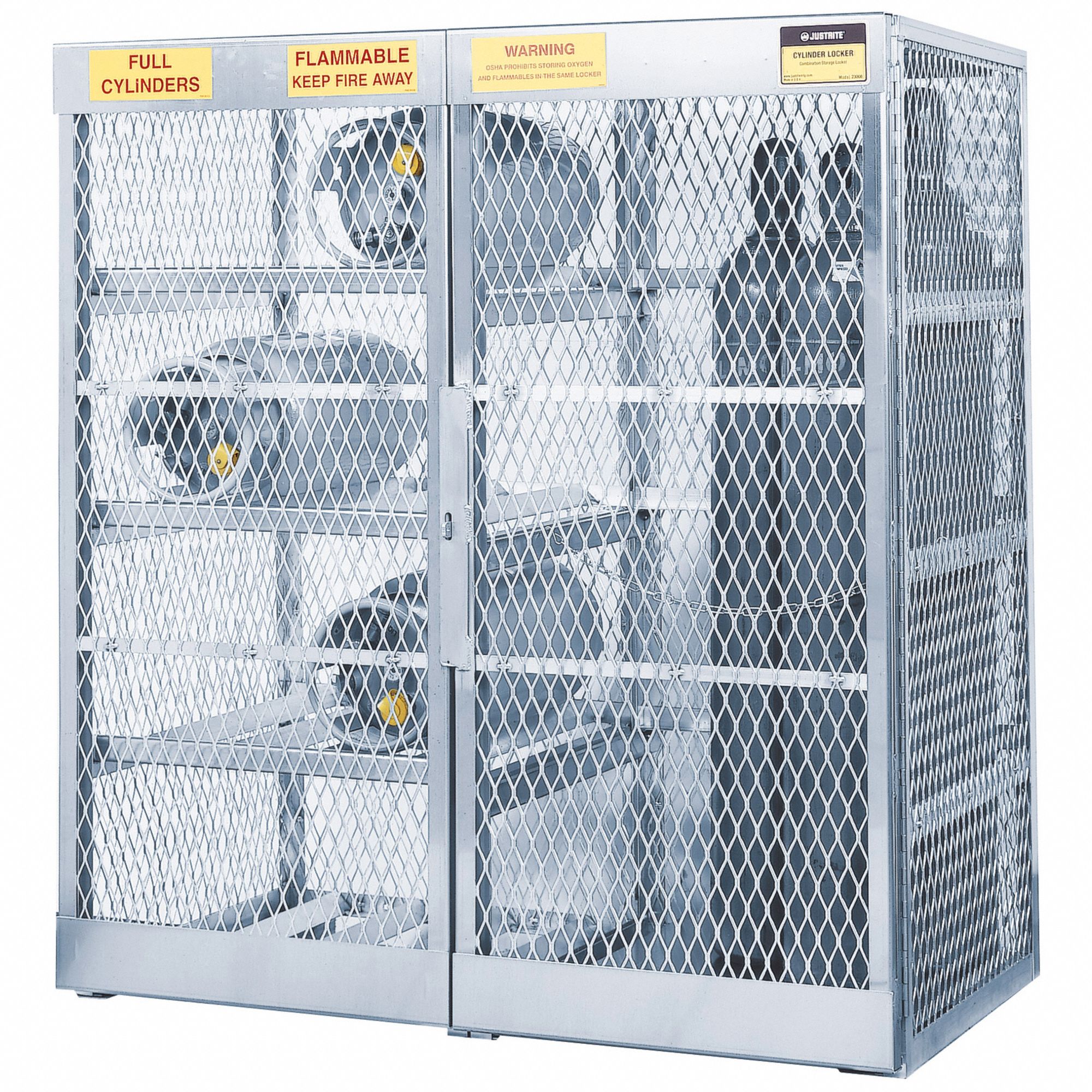 LIQUID PROPANE GAS CYLINDER CABINET, 8 HORIZONTAL/10 VERTICAL CYLINDERS, ALUMINUM