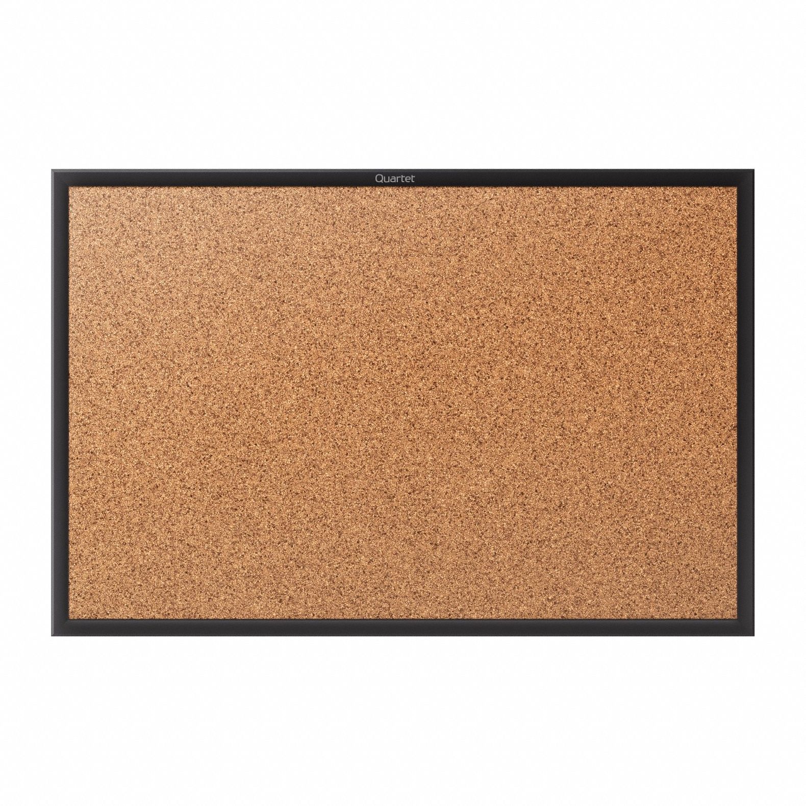 Bulletin Board: Cork, Wall Mounted, 36 in Overall Ht, 48 in Overall Wd, Brown, Black