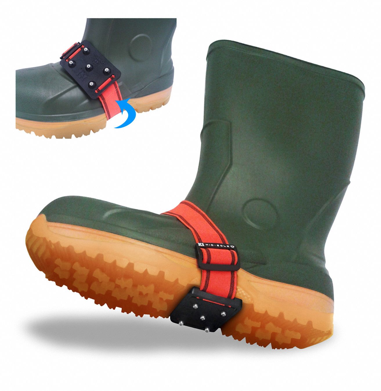 K1 SERIES Traction Device MidSole Footwear Coverage, Rubber, Stud, 3