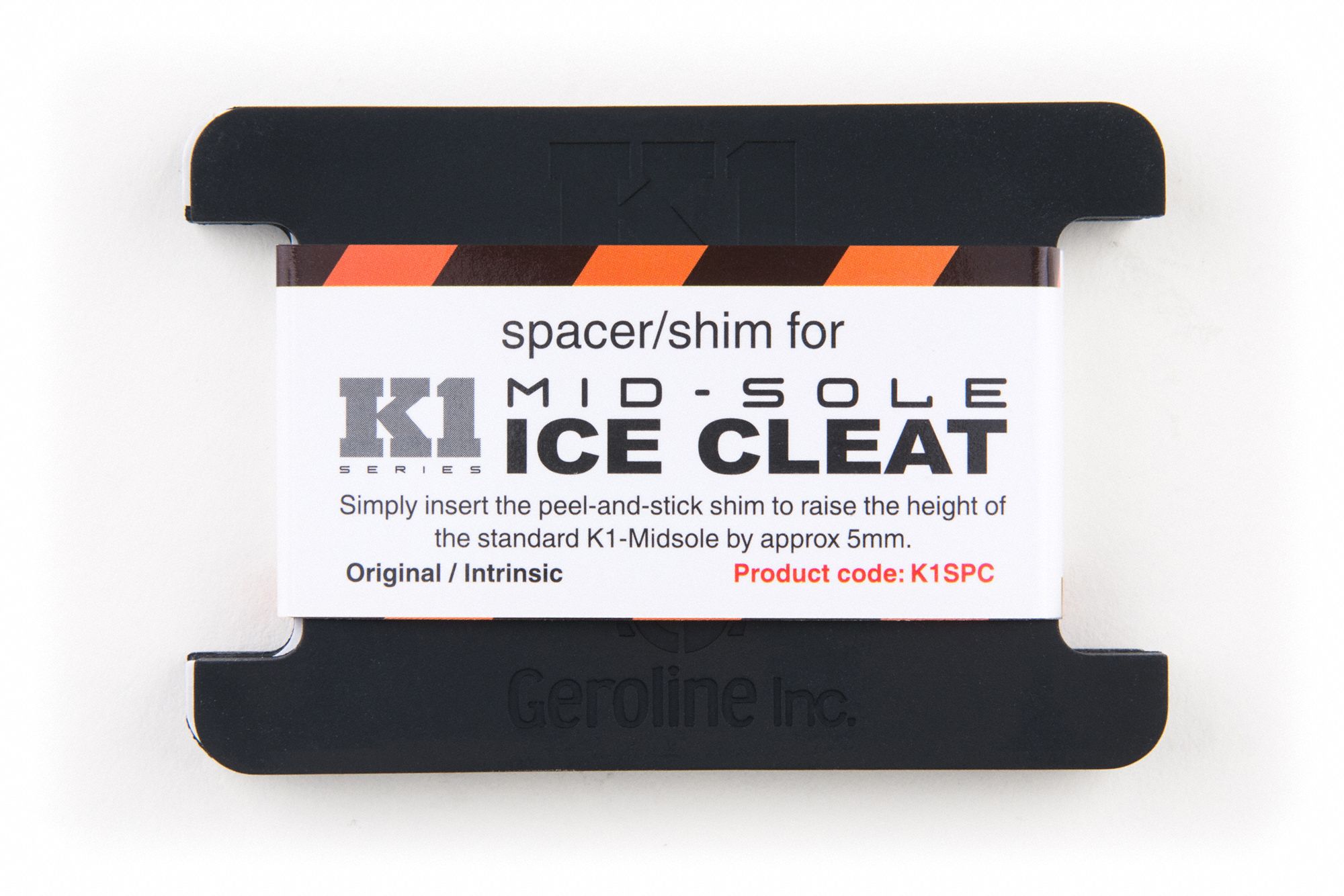 Ice Cleat Spacer: Mid-Sole Footwear Coverage, Rubber, 3 in L x 2-1/8 in W x 1/4 in H, Black, 1 PR