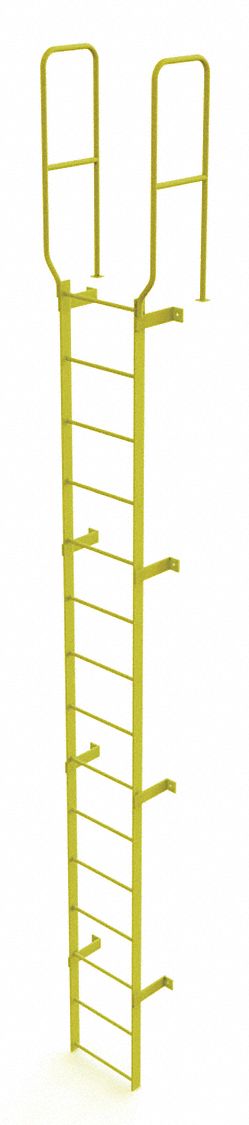 LADDER,WALK-THRU FIXED,STEEL,15-RUNG