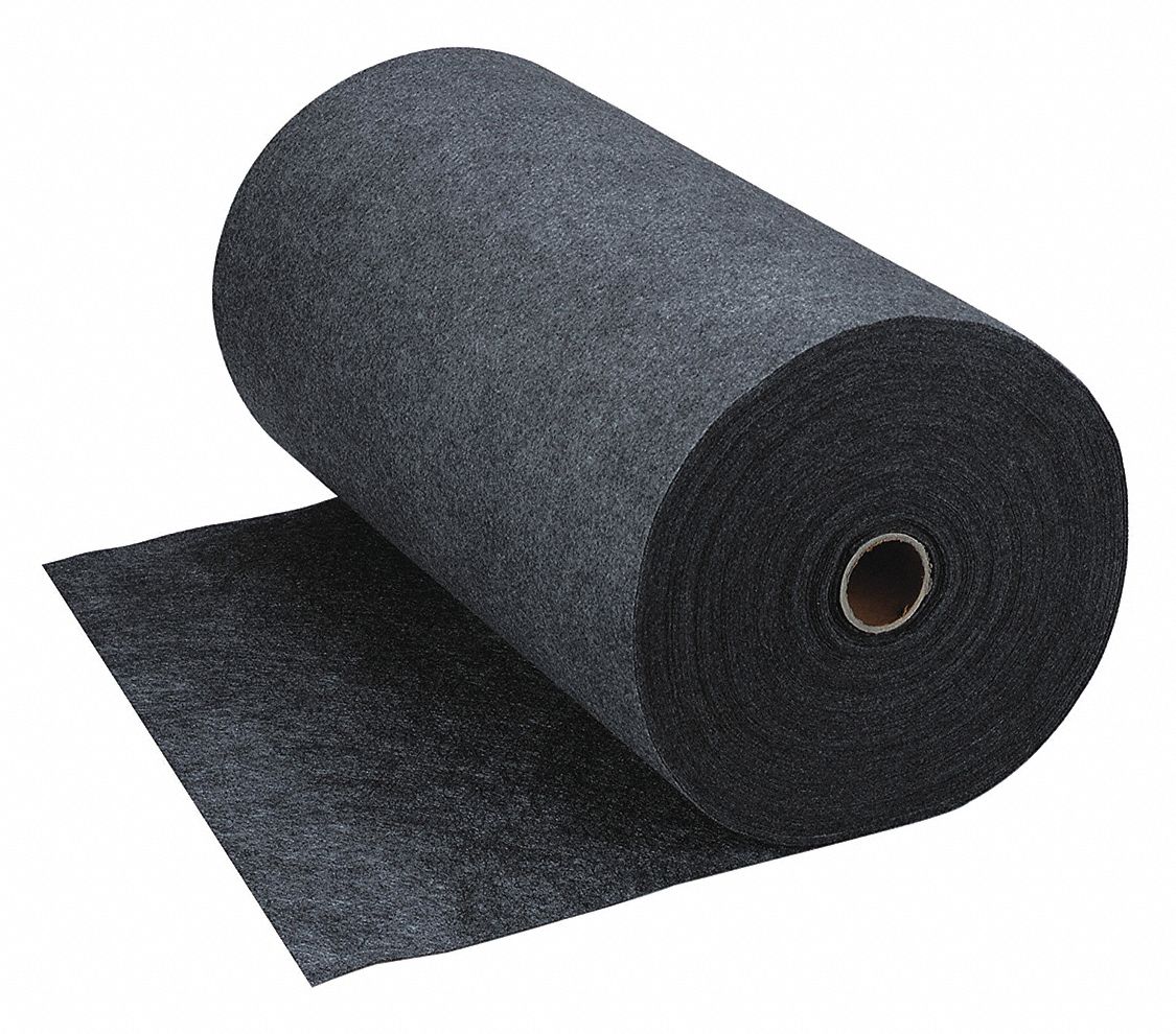 Spilfyter Gray 21 Gal Absorbent Traction Rug - Box - 34 Width - 100 ft Length STM-9700GRY