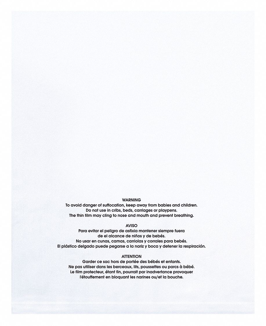 Flat Suffocation Warng Bag 12 x18 PK100