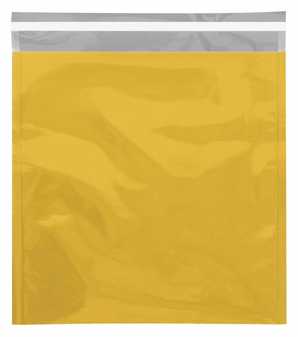 Metallic Glamour Mailer, 10 3/4x13", Gld, Package Quantity 250: 10 3/4 in Usable Wd, 250 PK