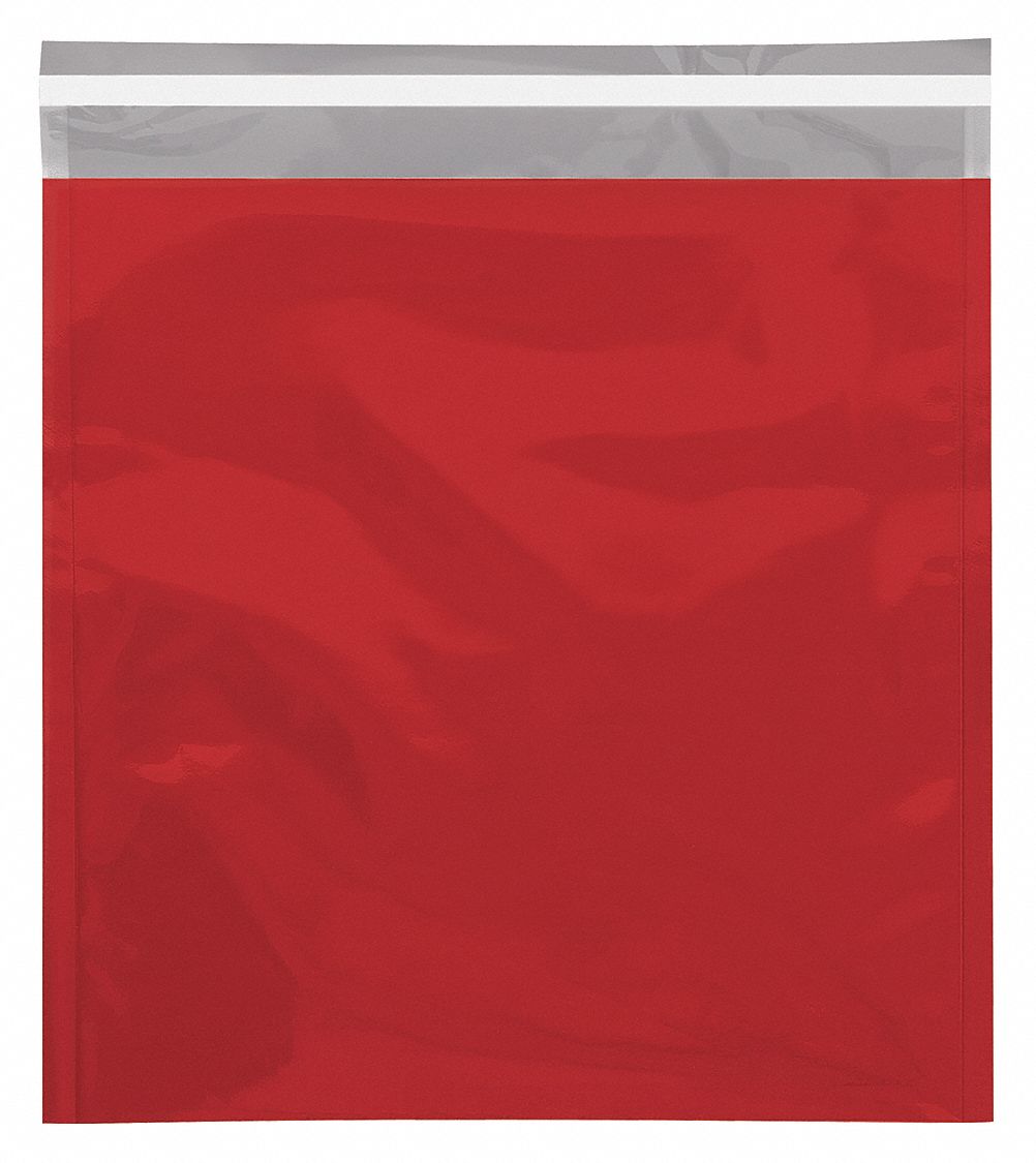 Metallic Glamour Mailer, 10 3/4x13", Red, Package Quantity 250: 10 3/4 in Usable Wd, Red, 250 PK