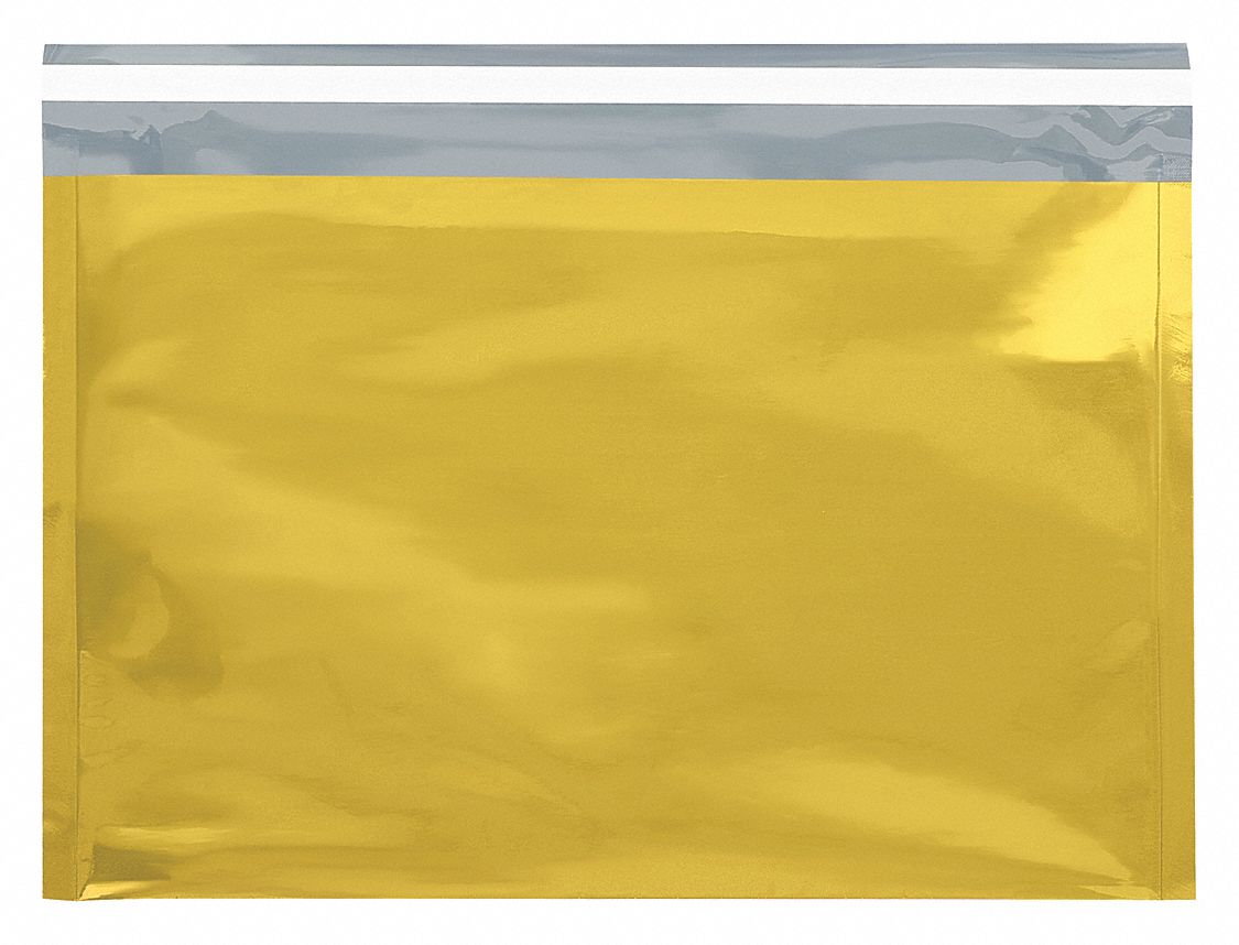 Mtlc Glamour Mailer, 9-1/2x12-3/4", Gld, Package Quantity 250: 9 1/2 in Usable Wd, 250 PK