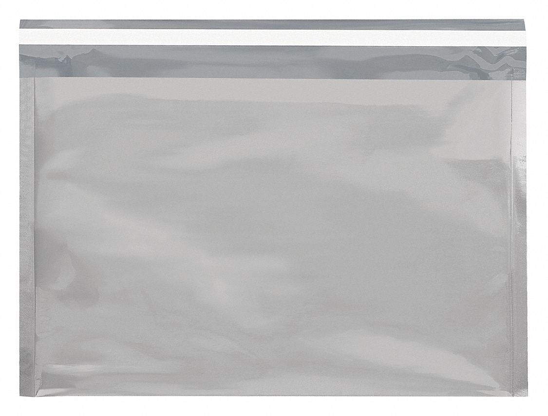 Mtlc Glamour Mailer, 9-1/2x12-3/4", Slvr, Package Quantity 250: 9 1/2 in Usable Wd, 250 PK