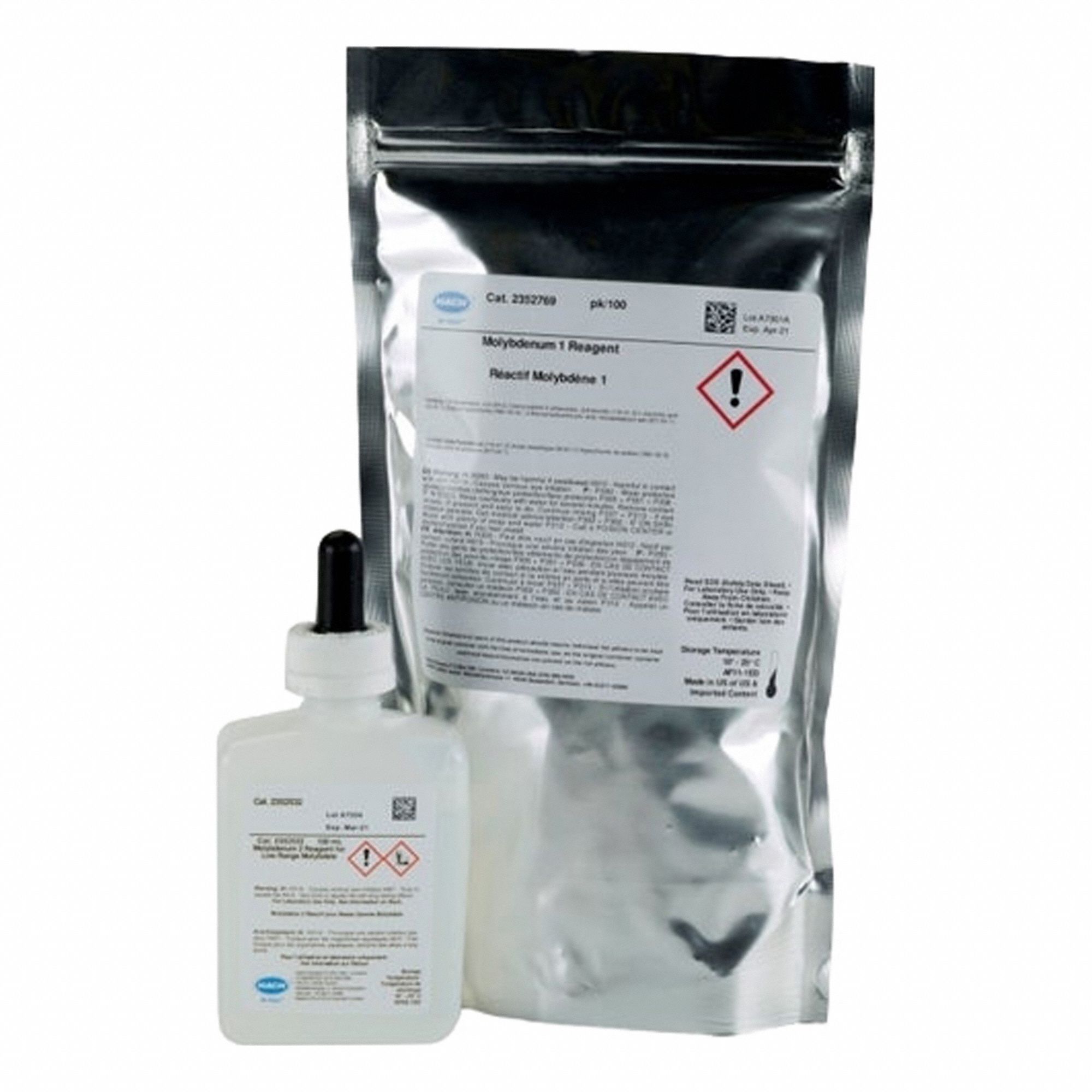 HACH, 50 mL Volume, Powder, Molybdenum 1 Reagent Powder Pillows ...