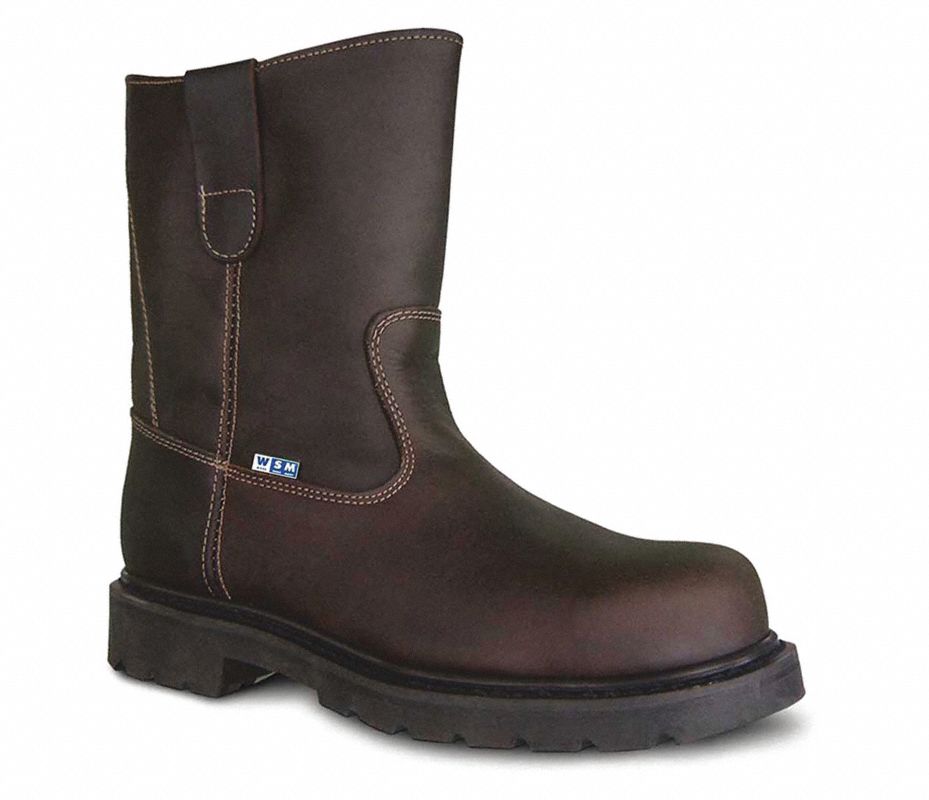 Botas de Trabajo de Agujetas con Barbitas y Casco de Acero Color Cafe WD-390