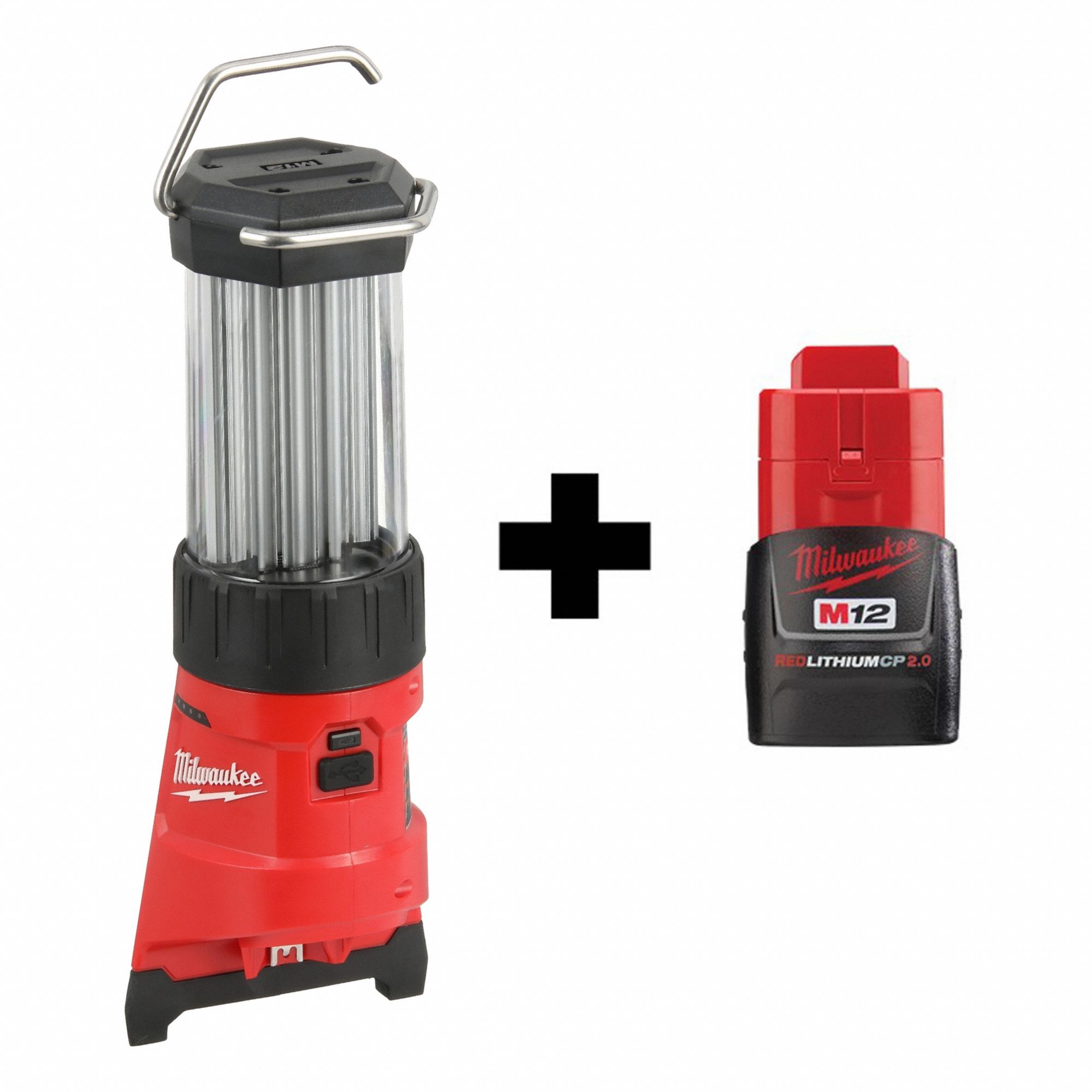 Work Light Kit: M12™, Tripod Light, 400 lm Max., 4 Modes, 10 5/8 in Max. Ht, 12V DC