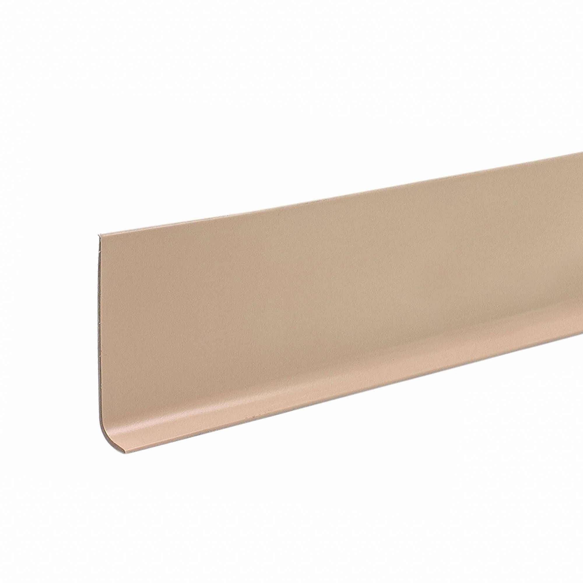 Wall Base Molding: Beige, Vinyl, 4 ft Overall Lg, 4 in Overall Ht, Strips, Coved