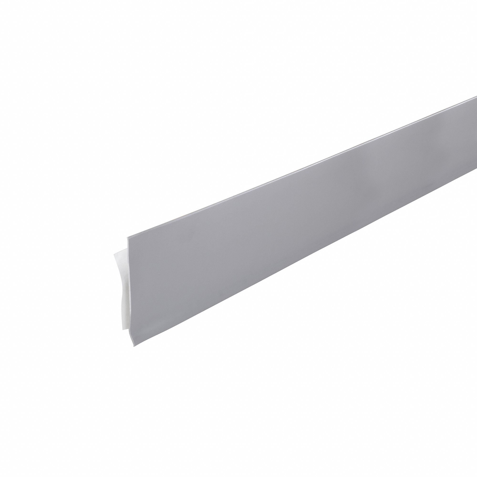 Wall Base Molding: Silver, Vinyl, 4 ft Overall Lg, 4 in Overall Ht, Strips, Coved