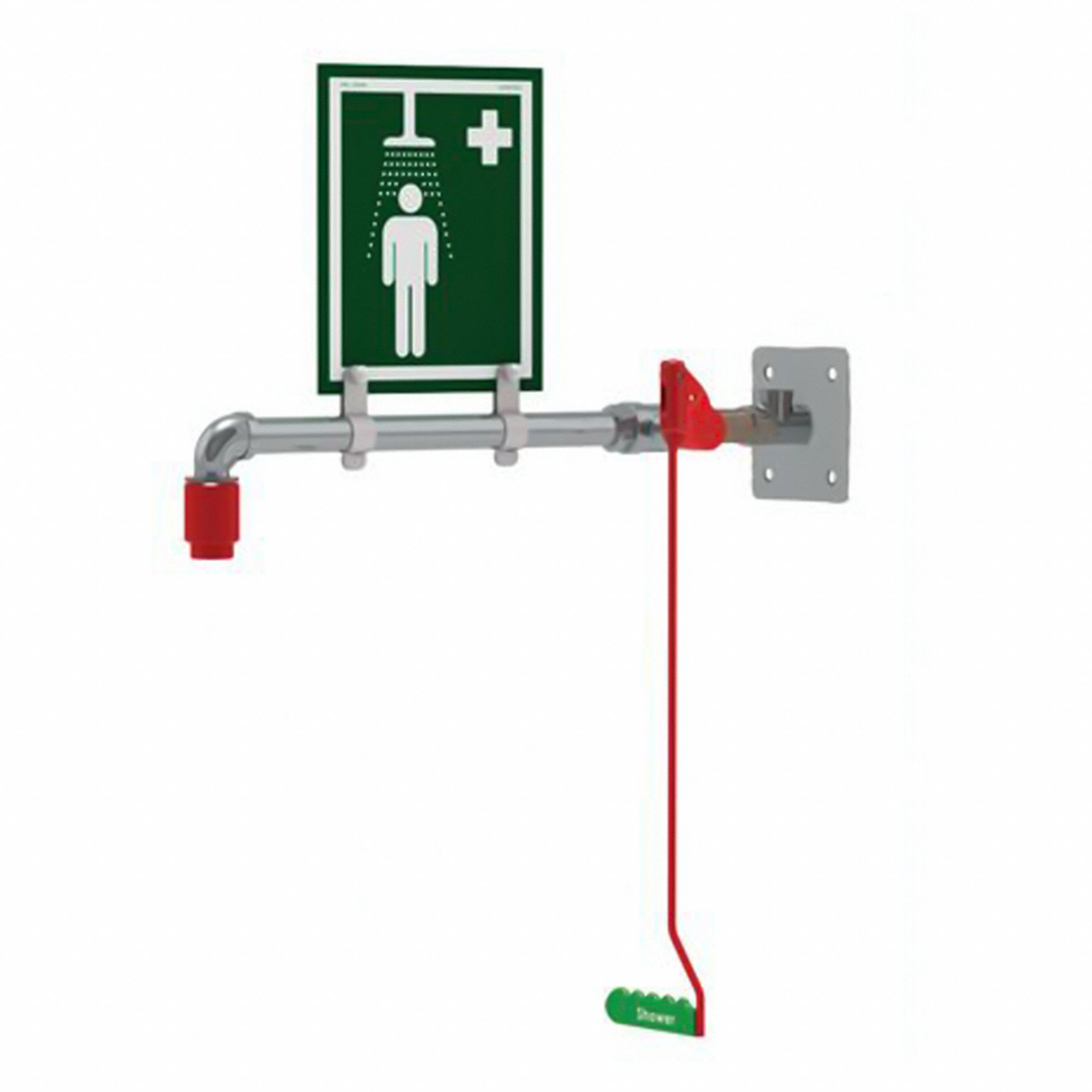 Plumbed Shower: Wall Mnt, Plastic Sprayhead, Stainless Steel Pipe, Silver