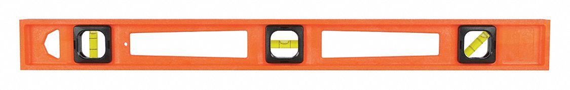 I-Beam Level: Level, Plumb & 45° Angle, I-Beam, 24 in Overall Lg, Side Read Only, 0