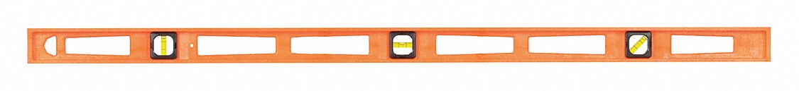I-Beam Level: Level, Plumb & 45° Angle, I-Beam, 48 in Overall Lg, Side Read Only, 0