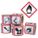 LABEL, FLAME PICTOGRAM, 4 IN H, 4 IN W, 0.0035 IN THICK, SQUARE, NO TEXT, PAPER, 500 PK