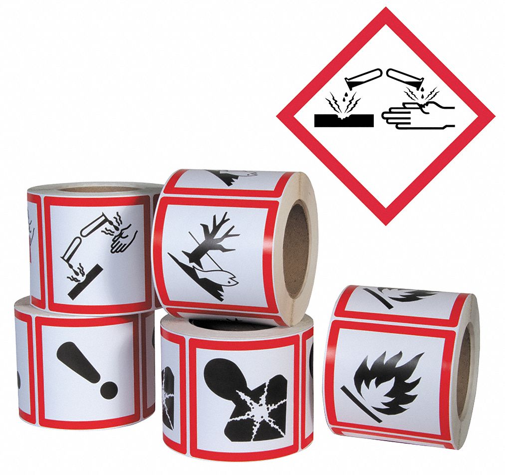Pictogram Label,  Paper,  4 in Width,  Write on Surface No,  PK 500