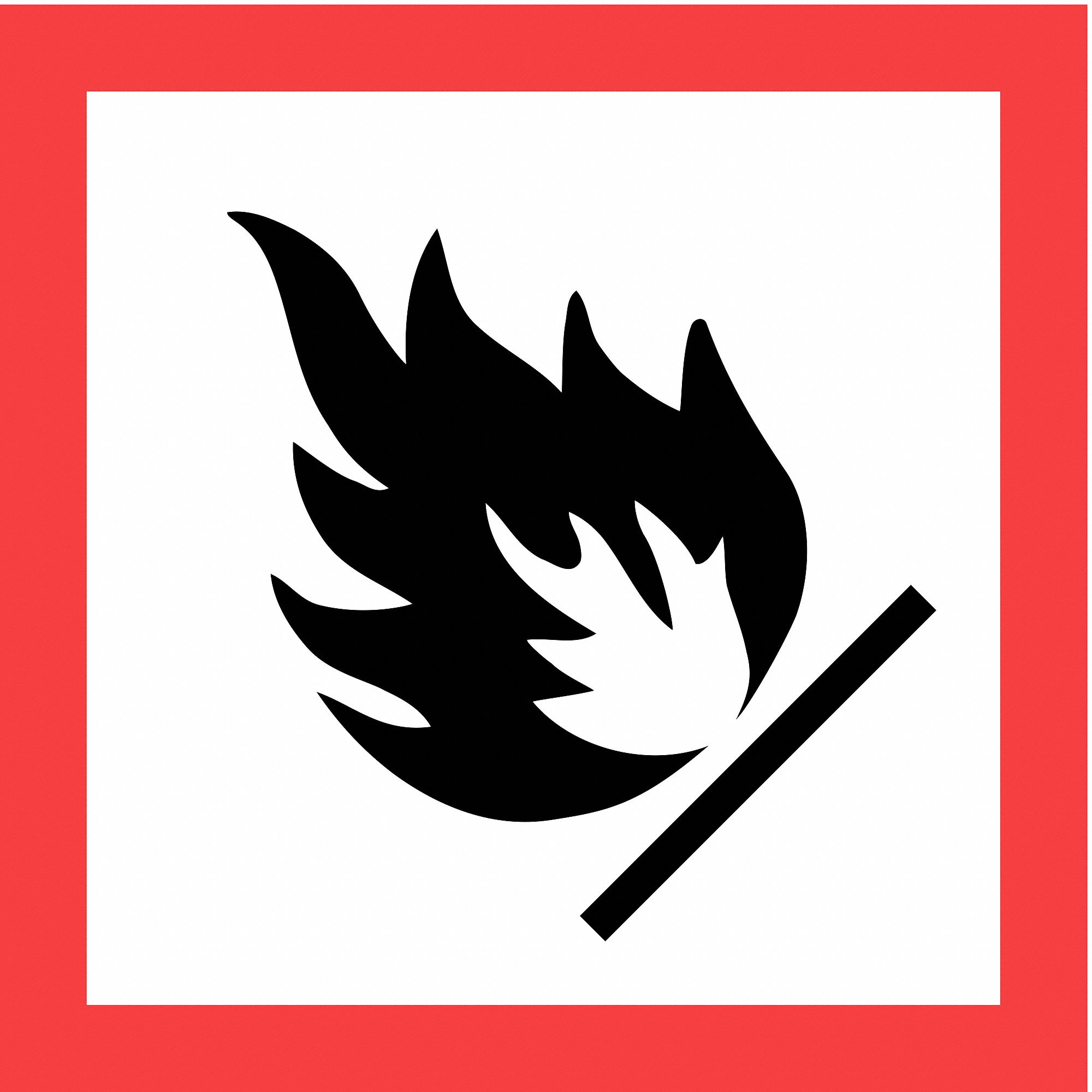 FLAME HAZARD PICTOGRAM SIGN, VINYL, 10¾ IN X 10.75 IN