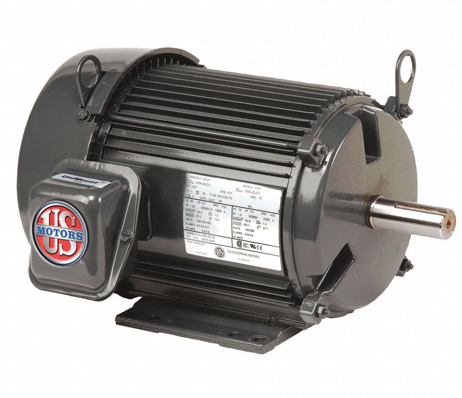 US MOTORS Motor de Propósito General 5 HP,Trifásico,1800 RPM Nominal
