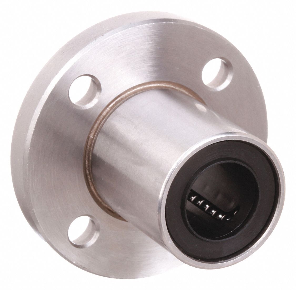 Linear Round Flange Mount Bearing: Single, SWF, 1/2 in ID, 1.75 in Flange Dia