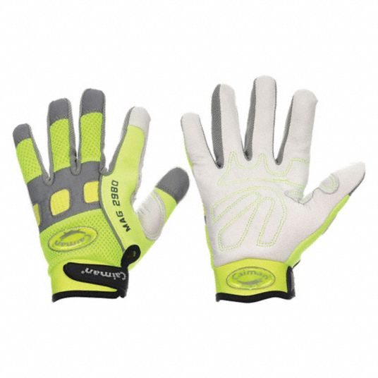 Caiman 1959 - Synthetic Leather Padded Palm Partial Fingerless Mechanics  Gloves