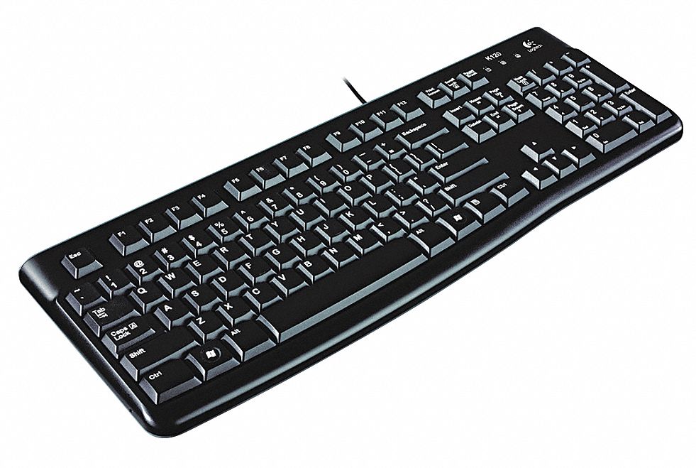 LOGITECH Corded Keyboard, Black, USB 23K310LOG920002478 Grainger