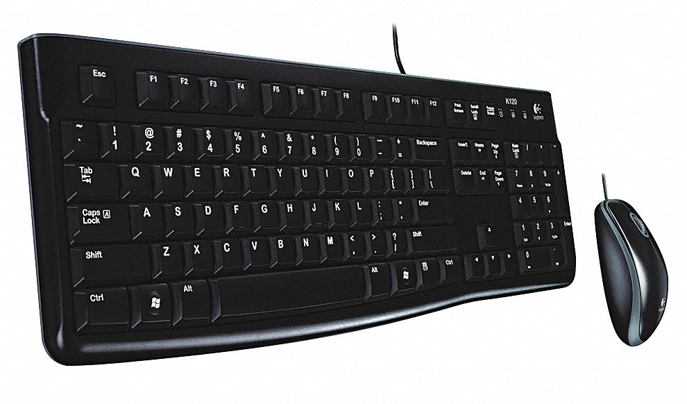 LOGITECH Corded Keyboard, Black, USB 23K316LOG920002565 Grainger