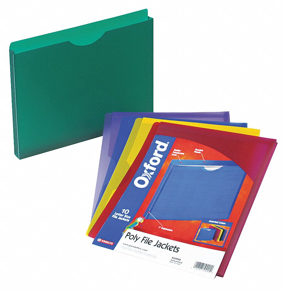 23K337 - Expand File Jacket Assorted Poly PK10