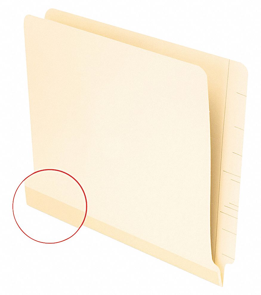 File Folders: 8 1/2 in Ht, 11 in Wd, Manila, 11 pt. Manila, 100 PK