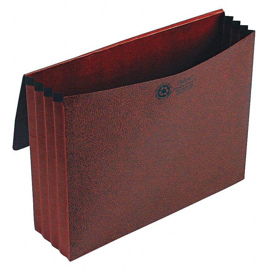 Expandable Organizer: 9 1/2 in Ht, 11 3/4 in Wd, Red Fiber, Red, Letter Paper Size