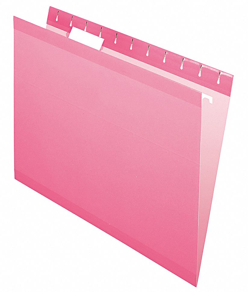 PENDAFLEX Hanging File Folders, Pink, PK25 23K506PFX415215PIN Grainger