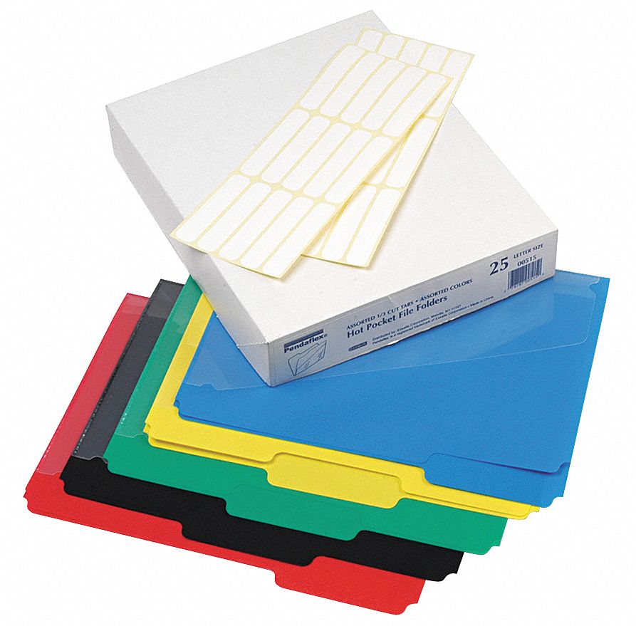 Letter Size File Folders, 1/3 Tab Cut, 8 1/2 in Height, 11 in Width Grainger