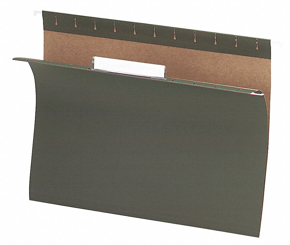Hanging File Folders: 8 1/2 in Ht, 11 in Wd, 11 Pt. Stock, 3/4 in Expanded Dp, 25 PK