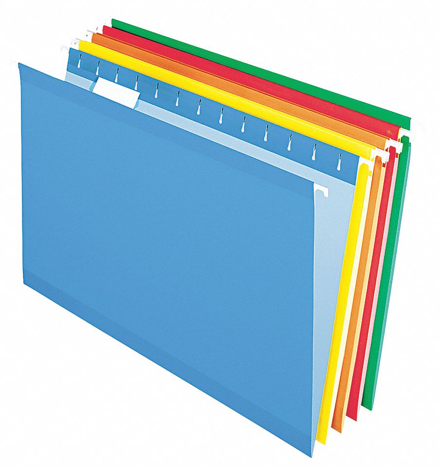 Hanging File Folders: 8 1/2 in Ht, 14 in Wd, 11 Pt. Stock, 3/4 in Expanded Dp, 25 PK