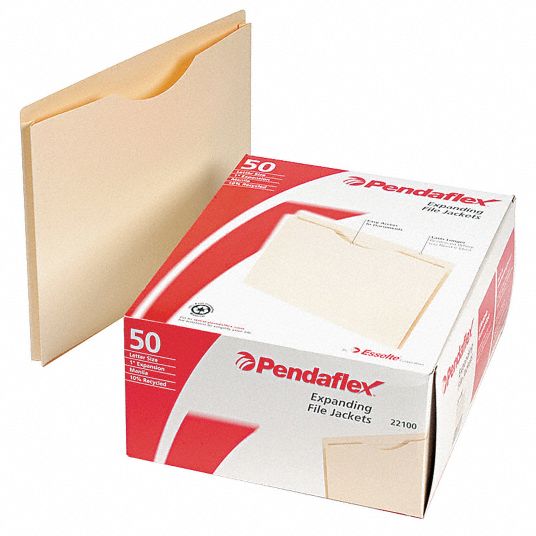 PENDAFLEX Expandable File Jacket, Manila, PK50 23K574PFX22100 Grainger