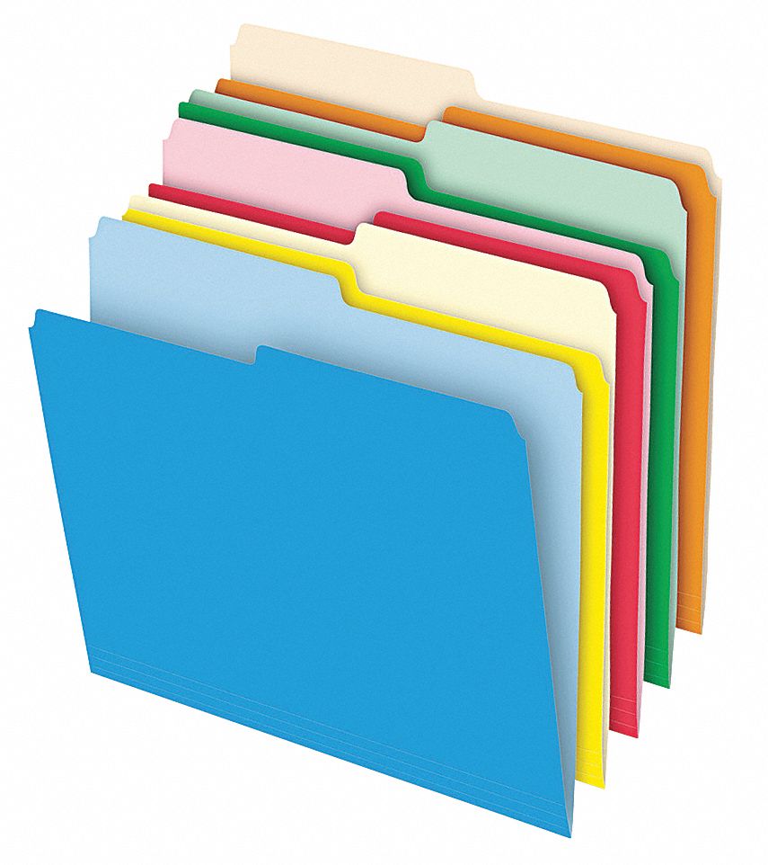 Letter Size File Folders, 1/2 Tab Cut, 8 1/2 in Height, 11 in Width
