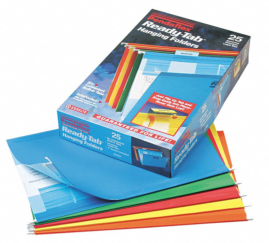 PENDAFLEX Hanging File Folders, Assorted, PK25 23K604PFX42593 Grainger